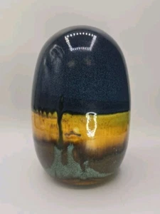Studio Pottery Egg Sculpture Signed Studio Pottery Sculpture 8x5 Weed Pot Style - Picture 1 of 11