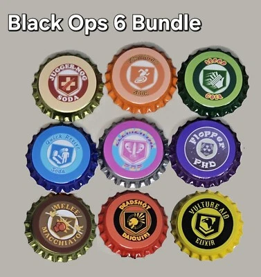 Call Of Duty Black Ops 6 Perk A Cola Caps Bundle Of 9 *Unofficial, Handmade*