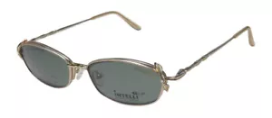 NEW ELITE EYEWEAR INTELLI CLIP 716 GLASSES DESIGNER SUNGLASS CLIP-ONS GOLD - Picture 1 of 9