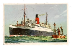 RMS ASCANIA, CUNARD SHIP LINE, ARTIST IMAGE ~ used Paquebot 1956 - Picture 1 of 2
