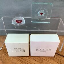 2x Spaceform Heart Dome & Home Sweet Home Token Glass Paperweights Gift Keepsake