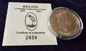 Belize Silver 2 Dollars coin 1993, 40th anniversary of the Coronation of QEII - Picture 1 of 3