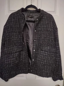 Jacket By Anthropologie Hazel Black Tweed Jacket Women's Size XL Satin Lined - Picture 1 of 6