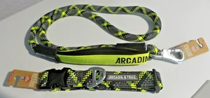 Arcadia Trail Black & Yellow Paracord Collar (L) & Paracord Leash 5ft "NWT" - Picture 1 of 1