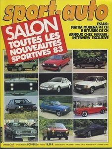 SPORT AUTO n°249 10/1982 GP SUISSE ITALIE R18 TURBO MURENA AVEC ENCART - Imagen 1 de 1