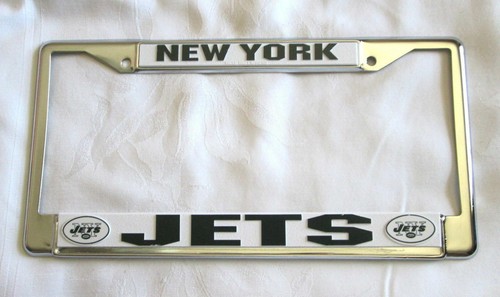 New York Jets License Plate Frame Laser Cut Chrome Insert