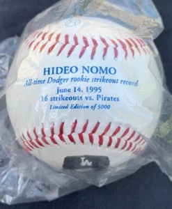 LA DODGERS HIDEO NOMO FOTOBALL BASEBALL ROOKIE STRIKEOUT RECORD LE 1 OF 5000 - Picture 1 of 6