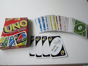 PRE-OWNED VERSION OF UNO W/4 ADDITIONAL CARDS - 3 WRITE-ON & 1 "SHUFFLE HANDS" - Picture 1 of 5