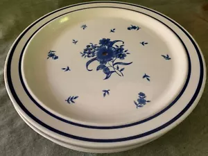 "Blue Fruerette" Stoneware (Set of 4) Dinner Plates (10-3/4") Floral Japan S-79 - Picture 1 of 3