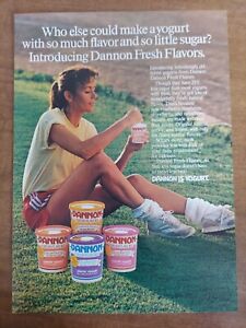 Lowfat Yogurt Dannon Fresh Flavors Fit Girl Resting 1987 Vintage Print Ad
