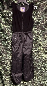 Vintage COULOIR Kids Snowboarding Ski Gear Bib Pants Fleece Black Unisex 8 - Picture 1 of 9
