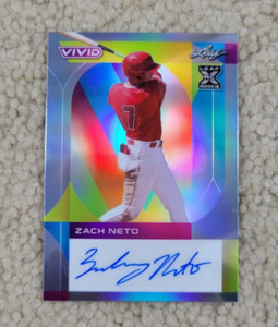 2022 Leaf Vivid Zach Neto Rookie RC Auto # /40 SP BA-ZN1