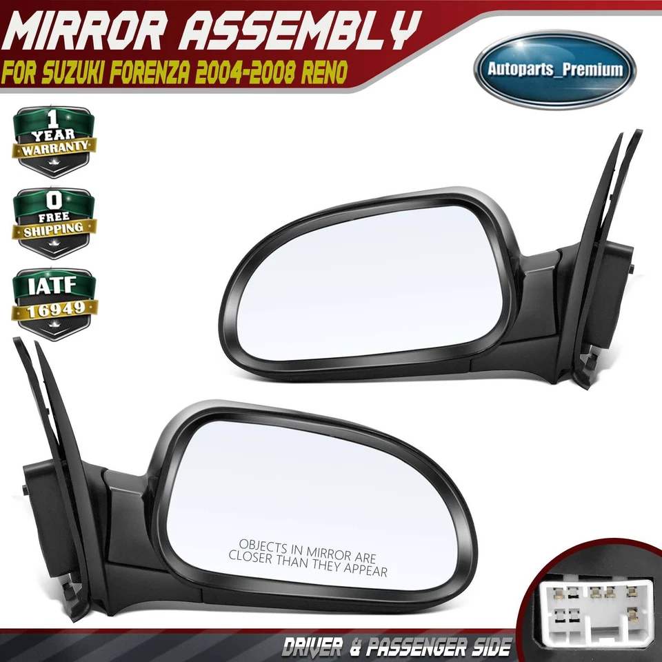 2x Espejo Eléctrico con Calefacción Eléctrica Manual Plegable Suave Negro para Suzuki Forenza Foto 1 de 4