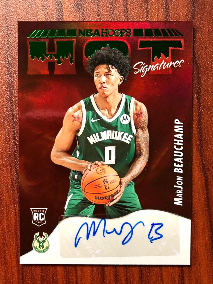 2022-23 NBA Hoops MarJON BEAUCHAMP Hot Signatures Green Parallel Rookie Auto RC - Image 1 of 2