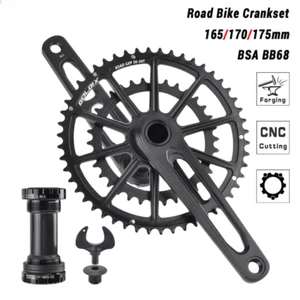 165/170/175mm Road Bike Crankset Double Chainring 50-34T/52-36T/53-39T Crank - Picture 1 of 28