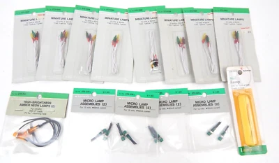 Lote 6N 14 Lámparas Miniatura Radio Shack Archer y Montajes Tren Sellados Dioramas Foto 1 de 3