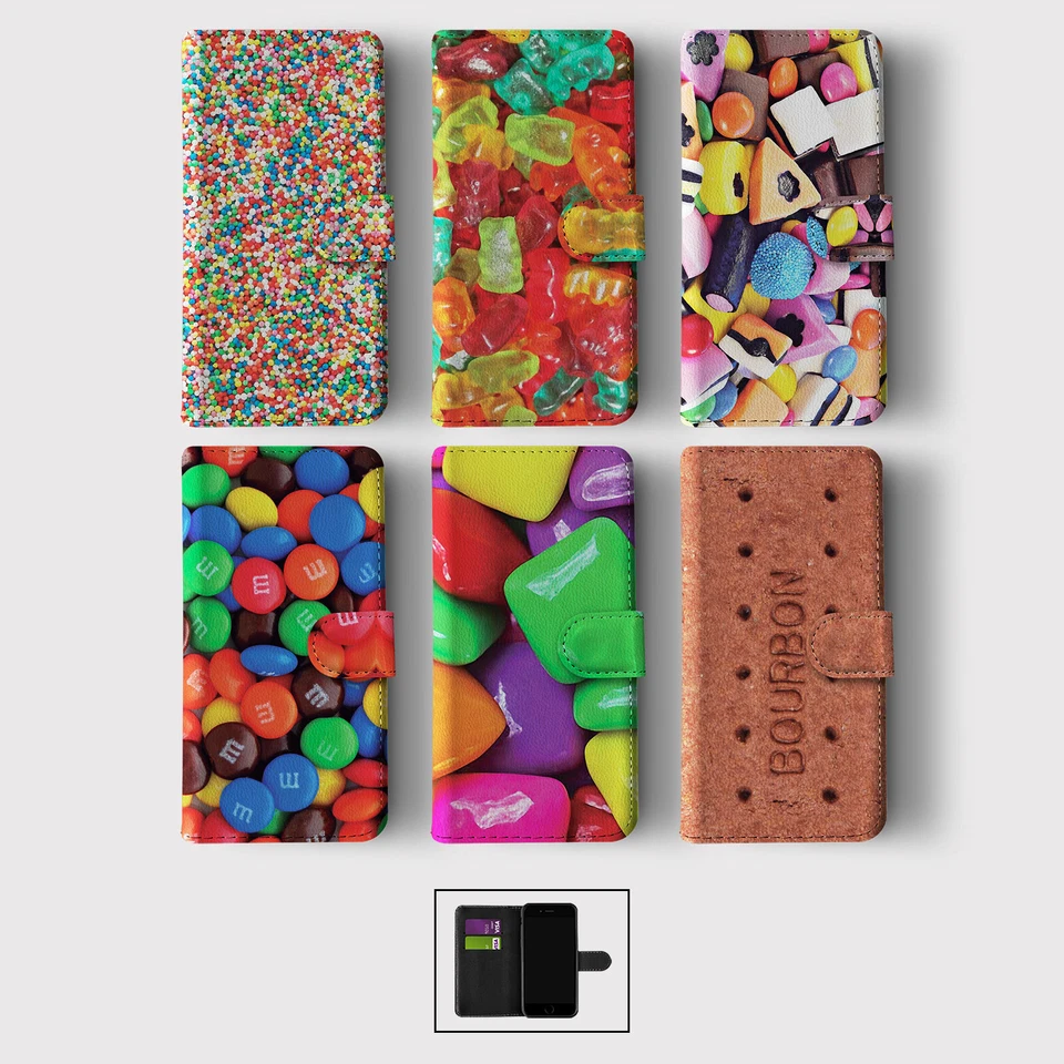 CASE FOR IPHONE 16 16E 15 14 12 12 SE PRO MAX WALLET FLIP PHONE COVER CANDY SHOP - Image 1 of 1