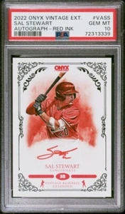 2022 Onyx Extended AUTOGRAPH Red Ink /25 SAL STEWART Cincinnati Reds PSA 10 GEM - Picture 1 of 2