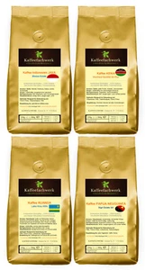 Kaffee Probierpaket ♥ Röstfrisches Set 4x500g Java Kenia Ruanda Papua Neuguinea - Bild 1 von 8