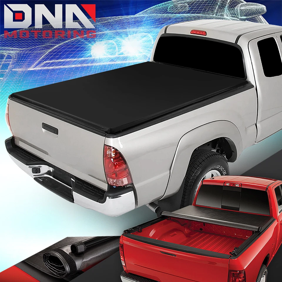 FOR 2005-2015 TOYOTA TACOMA 5 FT FLEETSIDE SHORT BED SOFT ROLL-UP TONNEAU COVER - Image 1 of 4