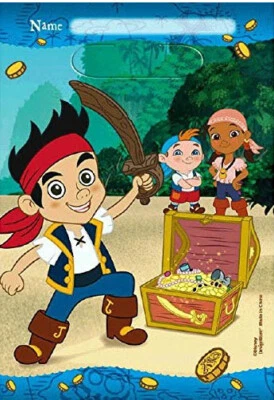 JAKE Neverland Pirates Birthday Party treat LOOT BAGS supplies 8pcs Izzy Cubby - Image 1 of 2