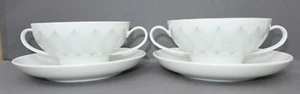 Rosenthal LOTUS blau-grau studio-linie Wiinblad 2 Suppentassen Untertassen TOP - Bild 1 von 12