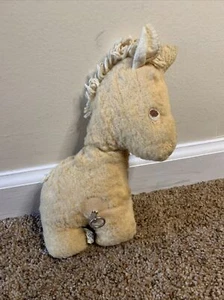 Antigua caja de música Eden Toys peluche caballo peluche 1970.   - Imagen 1 de 10