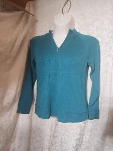 Christopher & Banks Sweater Cardigan Jacket M TEAL 5397 - Picture 1 of 8