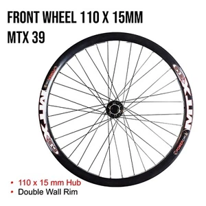 Dual Layer MTX39 Rim Thru Axle Front Wheel 110x15MM MTB Ebike 26" 27.5" 29" - Picture 1 of 4