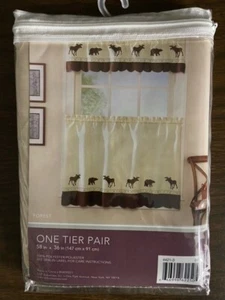 Window Curtains - One Tier Pair, Forest - Picture 1 of 2