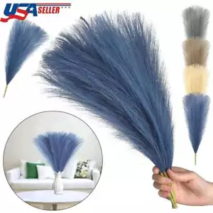 7 Stems Faux Pampas Grass Small Vase Decor Flurry Pompous Grass Boho Home Decor - Picture 1 of 16