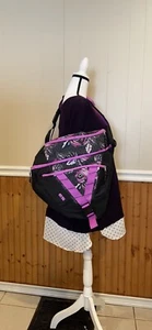Eastsport crossbody bag black purple floral - Picture 1 of 12