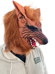 Vintage Wolfman Adult Mask Latex Rubber Scary Werewolf Monster Party Halloween - Picture 1 of 12