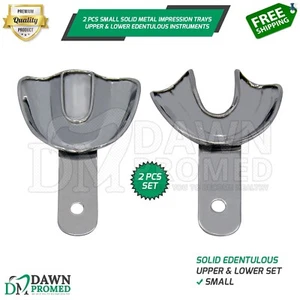 2 bandejas pequeñas de impresión de metal sólido superior e inferior edéntulas instalación alemana talla - Imagen 1 de 9