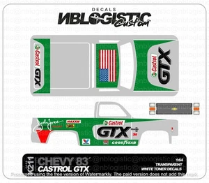 '83 CHEVY SILVERADO Calcomanía WaterSlide Personalizada para Hot Wheels 1/64 a1 - Imagen 1 de 4