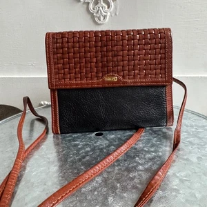 Cartera Bandolera de Cuero Tejido Bally Vintage con Cadena Hecha en Italia - Imagen 1 de 8