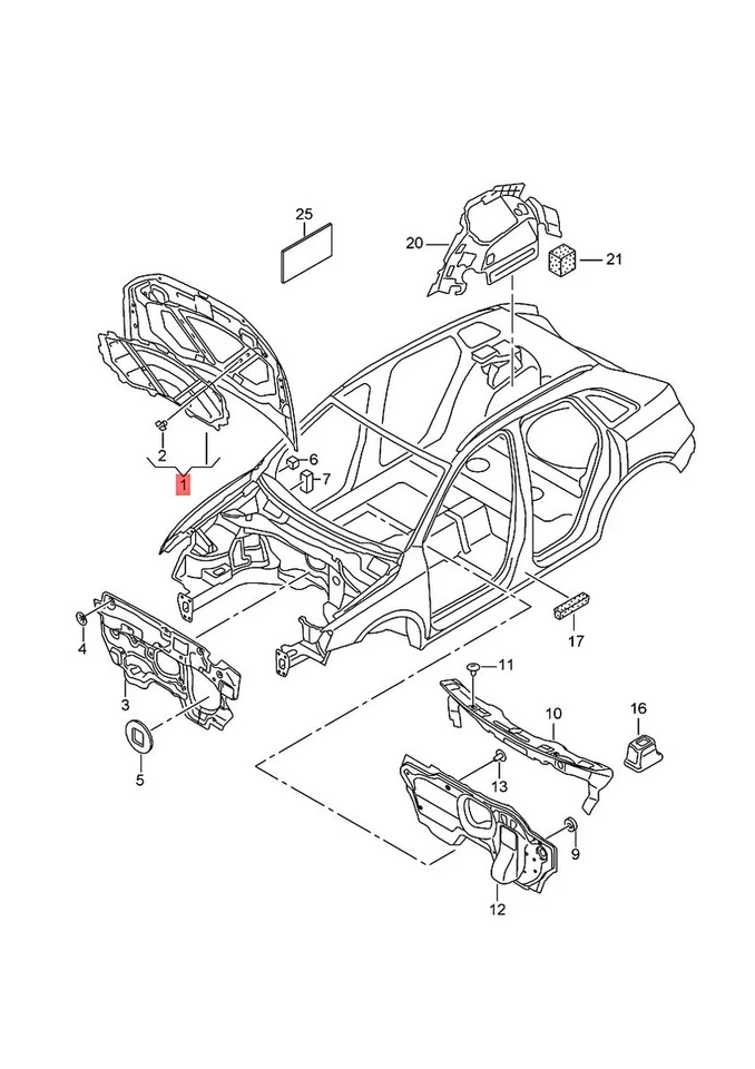 Original AUDI Q3 RSQ3 84B 84G 8UB 8UG motor capó amortiguador de sonido 8U0863825A Foto 1 de 1