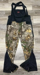 Under Armour Coldgear Storm Camo Bibs Realtree Xtra Sz Men’s XL Fleece Lined - Picture 1 of 10