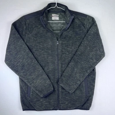 Open Trails Fleece Jacket Men’s Sz Medium Pockets Full Zip Stretch Green & Black - Image 1 of 4