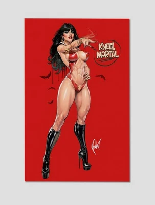 Arte de parede de terror Vampirella "Kneel Mortal" impressão giclée premium 11" x 17" - Imagem 1 de 3