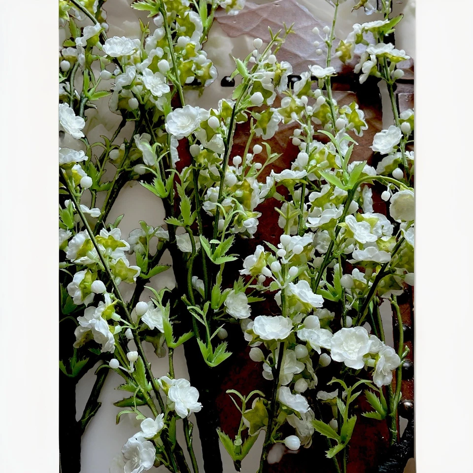 "4 tallos - 38"" seda artificial flor flor rama tallo blanco verde" Foto 1 de 4