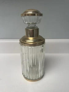 Vintage Crystal Decanter W/Gold & Silver Toned Metal, Made In Italy - Picture 1 of 9