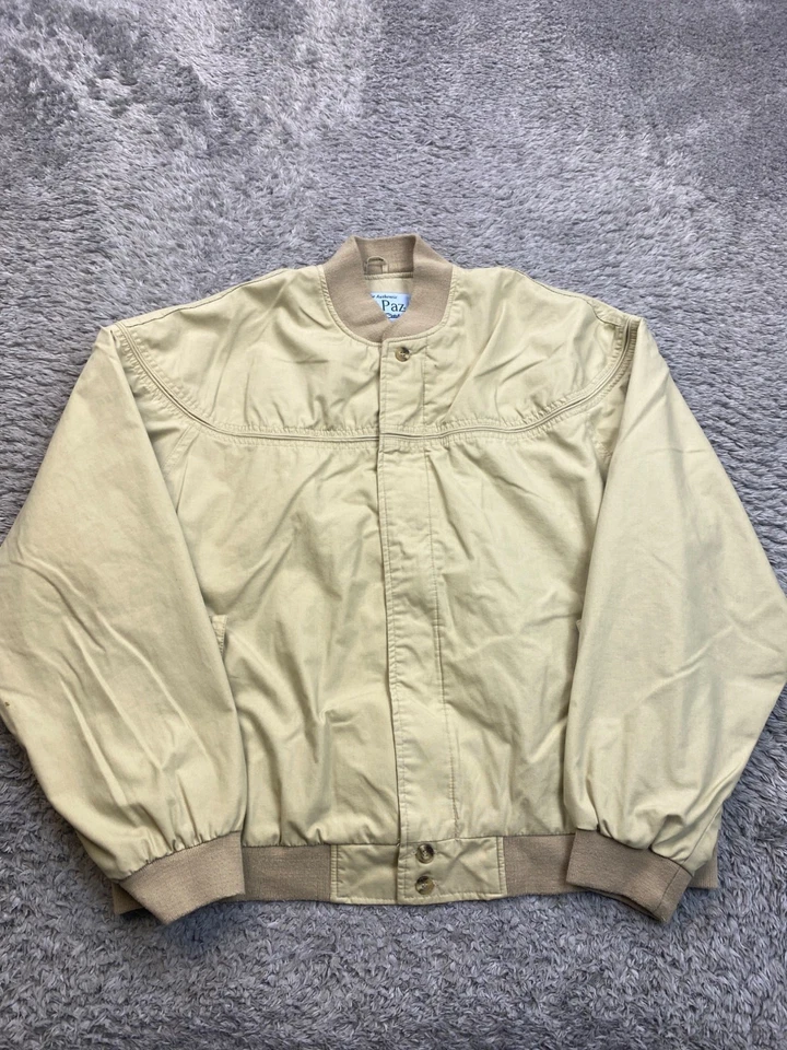 Chaqueta La Paz Catalina Hombres Grande Beige Cuello Simulado Golf Vuelo Bombardero Abrigo De Colección Años 90 Foto 1 de 4