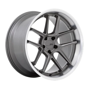20x9.5 American Racing AR942 Matte Gunmetal W/ Machined Lip Wheel 5x115 (15mm) - Picture 1 of 5