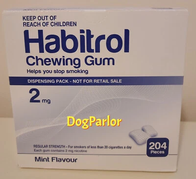 Habitrol Nicotine Gum 2mg Mint Bulk 2 Boxes = 408 Pieces Fresh 09/2027 - Image 1 of 2