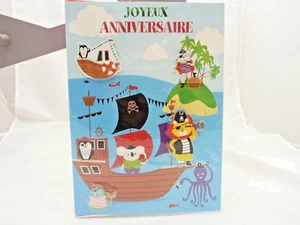 Carte voeux.maxi format.Joyeux Anniversaire.pirates.30 x 22 cm environ cm - Imagen 1 de 2