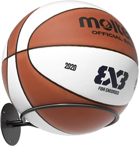 Basketball Holder Wall Mount - Sports Ball & Football Display Rack with Storage, - Picture 1 of 7