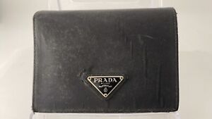 PRADA Bifold Men’s Wallet Black Made in Italy 3.9 x 5.0 x 1.2 Inch