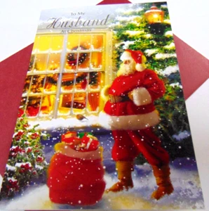 Husband Christmas Greetings Card....To My Husband At Christmas - Picture 1 of 3