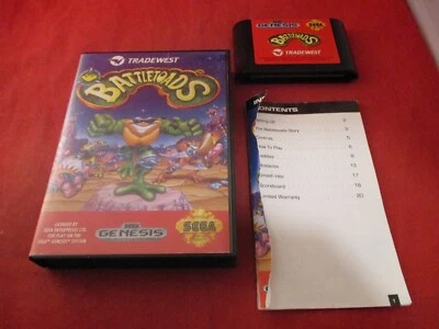 Battletoads (Sega Genesis, 1991) Near Complete Box, damaged manual, game WORKS  - Image 1 of 3